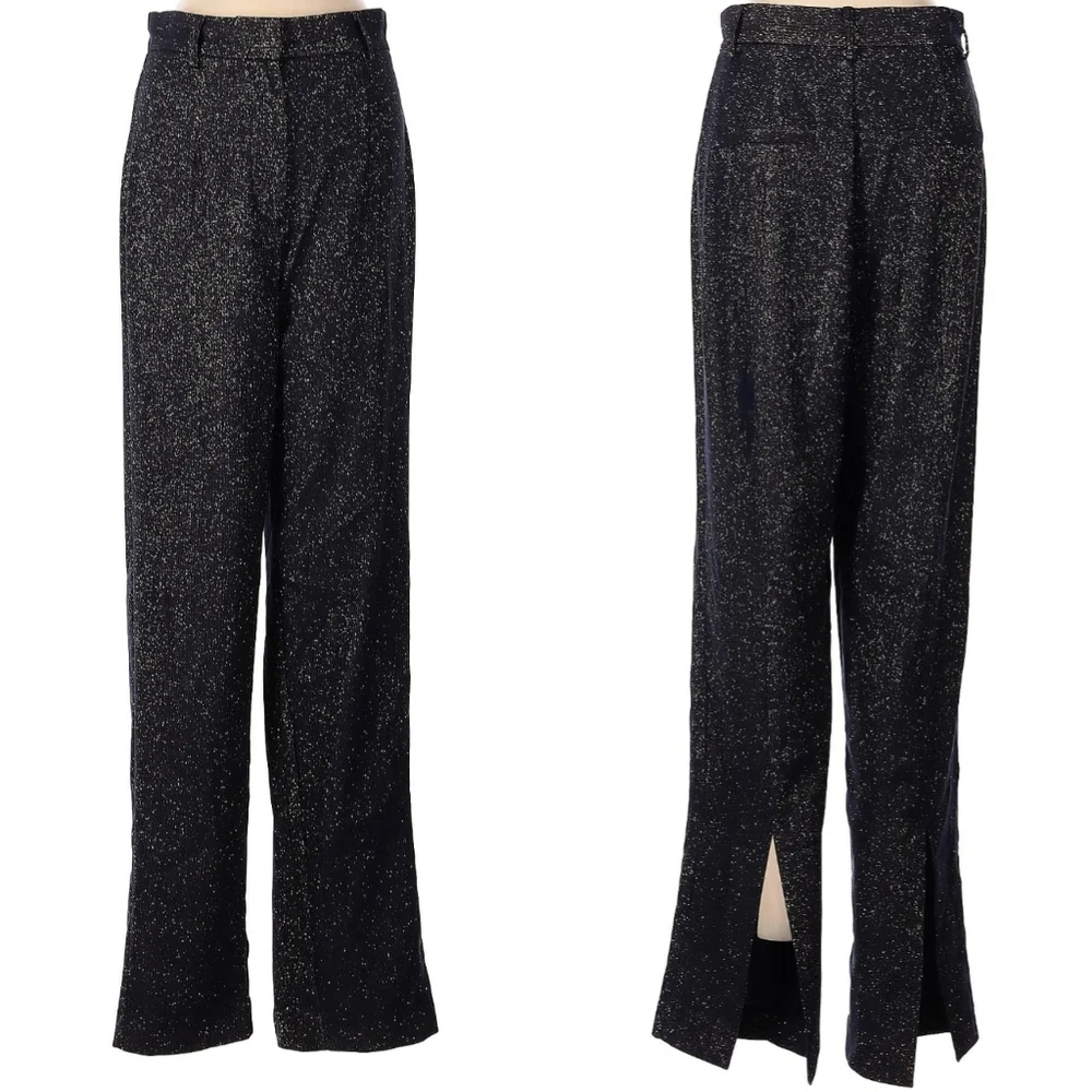 Navy Met­al­lic High Waist Dressy Slacks Pants XS - C/MEO Holiday Party